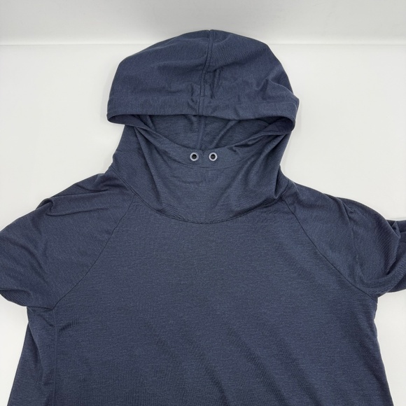 Athleta Uptempo Hoodie Sweatshirt Women Small Blue Navy Athletic Performance - Picture 6 of 13